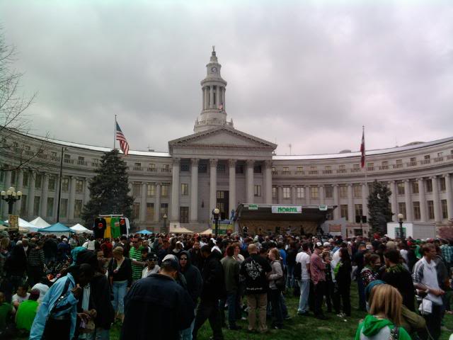 pro marijuana rally in front of Denver courthouse