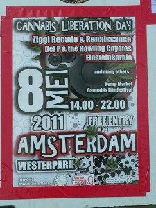 Poster for Cannabis Liberation Day festival Amsterdam 2011