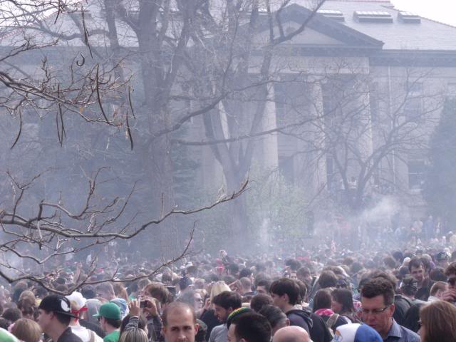 A very smoky scene from 420 at CU Boulder