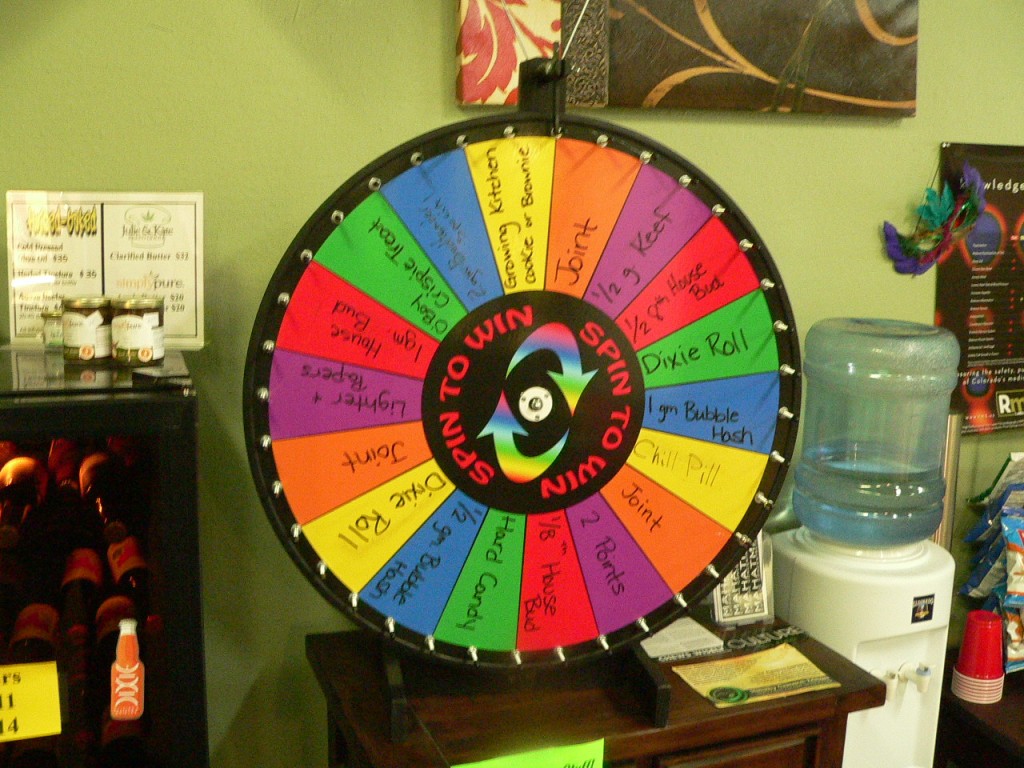 The Wheel of Ganja at Mind Body Spirit dispensary Lakewood CO